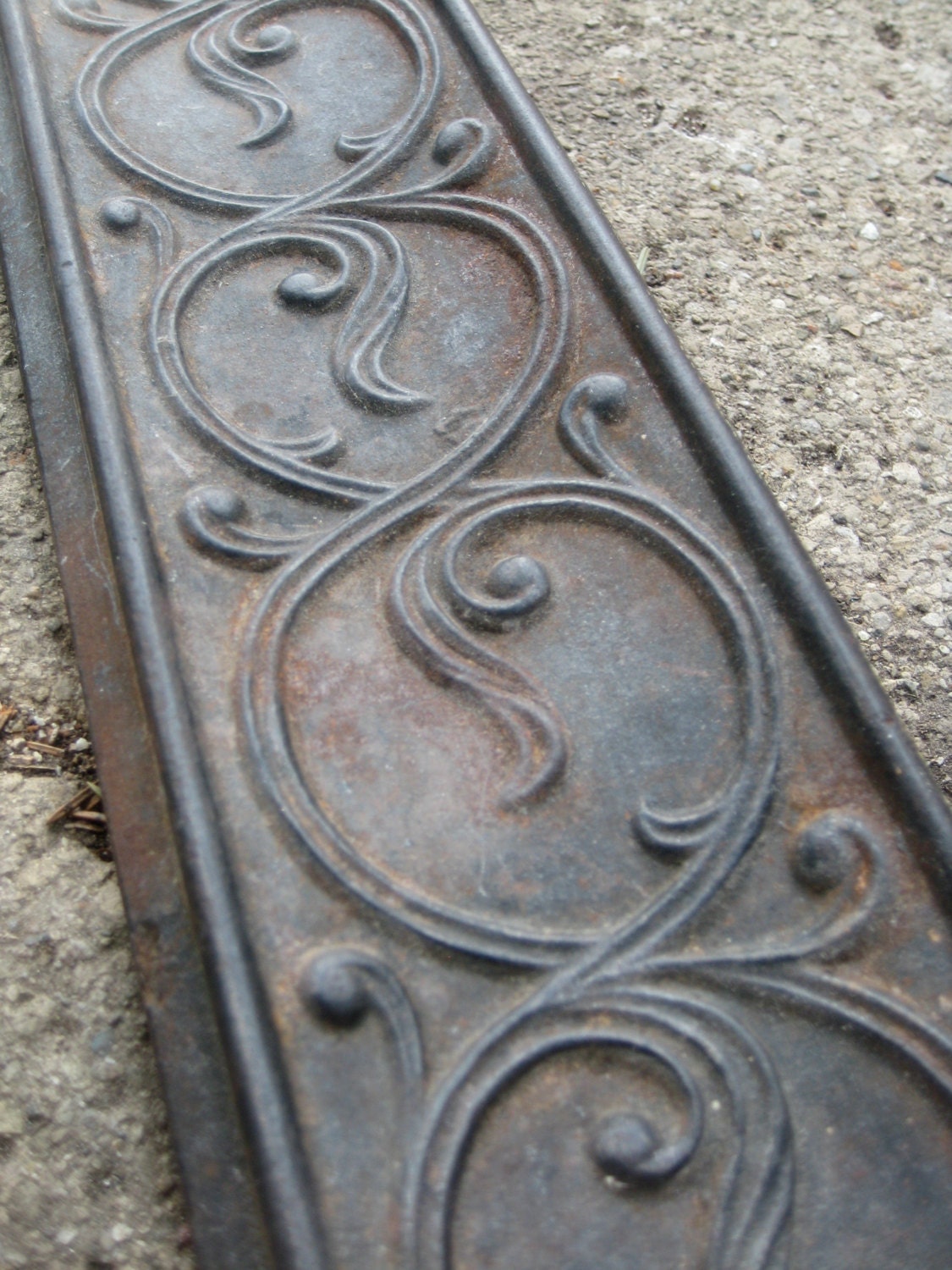 Antique iron filigree kick plate push plate by JohnBirdmanAntiques