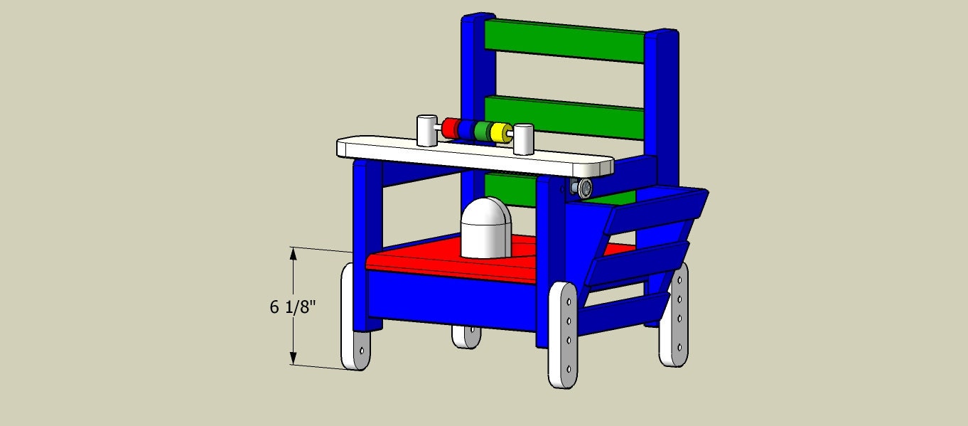 Wooden potty chair with tray adjusts for a by 1950skidsthings