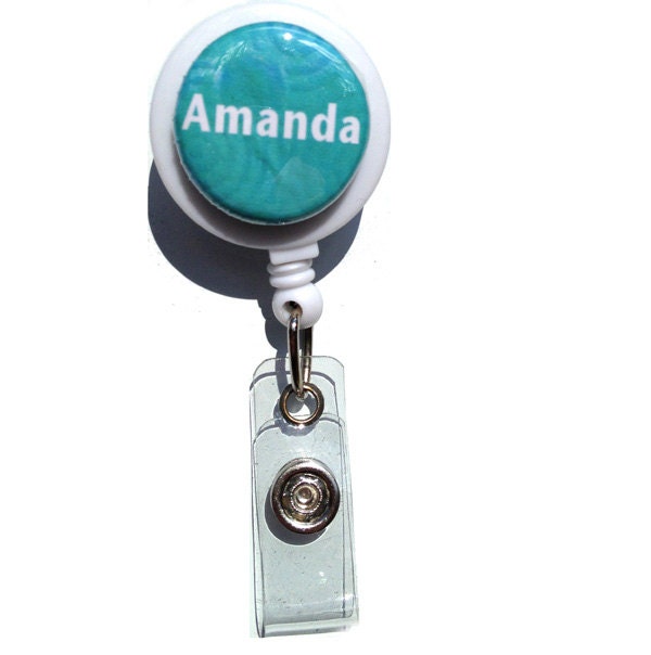 Items similar to Personalized Name ID Badge Reel Interchangeable