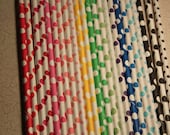 Paper Drinking Party Straws -- You Choose Colors -- set of 20 -- Polka Dots -- 22 colors to choose from Il_170x135