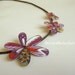 Flowers necklace, enamel flower jewelry, spring illustrated necklace