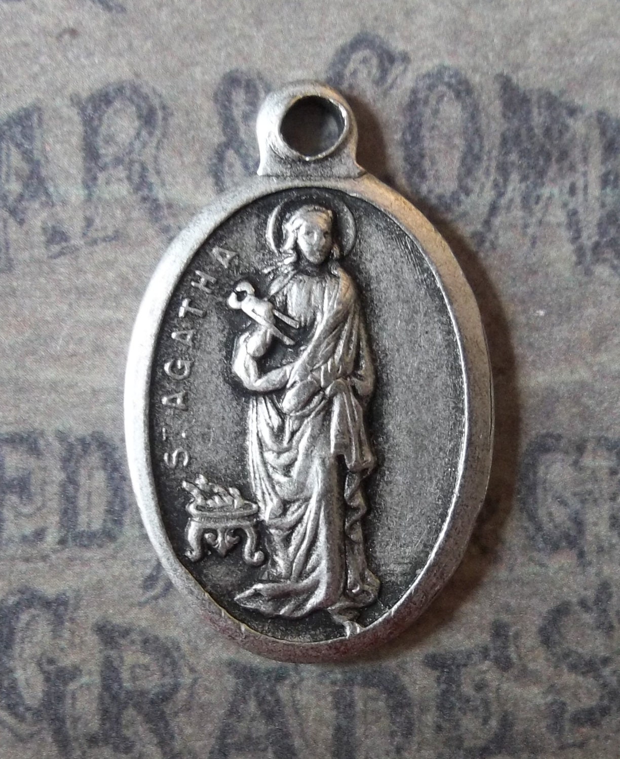 Huge Sale Saint Agatha Holy Italian Medal Patron By Aveimmaculata