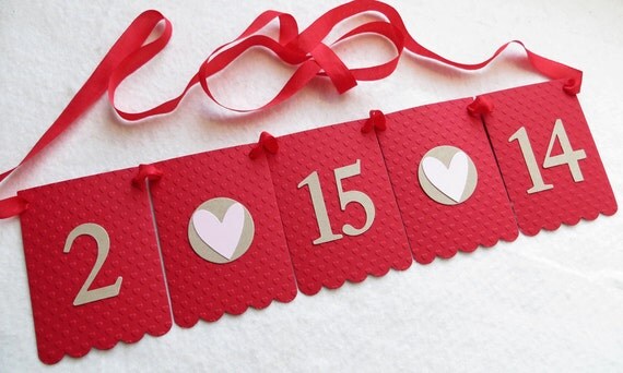 Save the Date Banner - Embossed Hearts - MADE TO ORDER - Wedding Date Photo Prop Banner Il_570xn