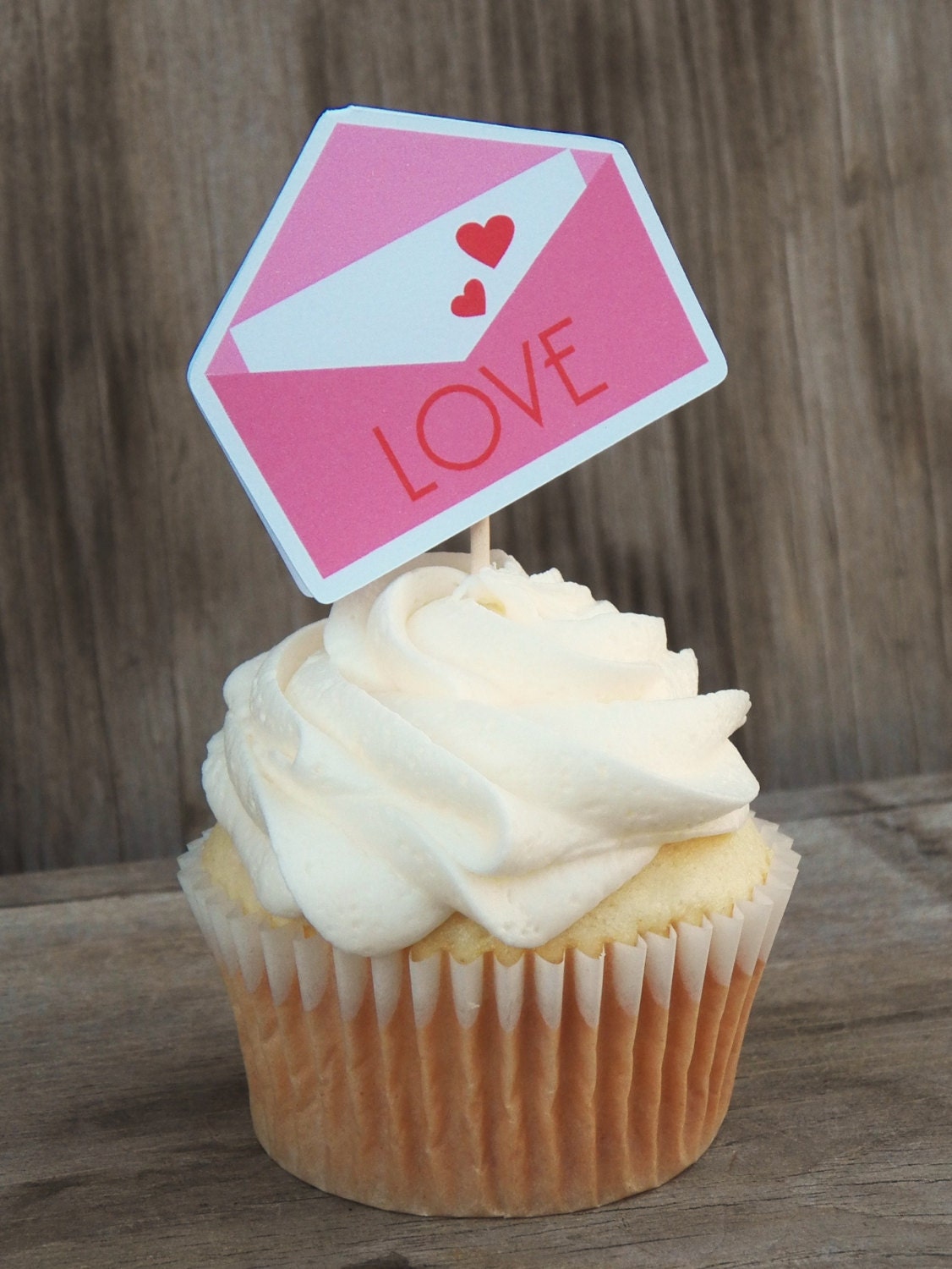 Valentines Day - Set of 12 Love Letter Cupcake Toppers by The Birthday House Il_570xn