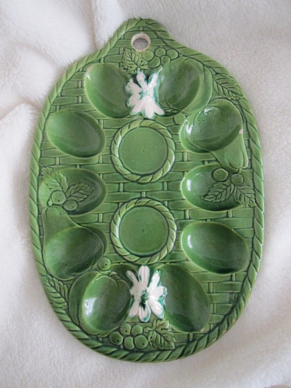Items similar to Vintage Deviled Egg Platter, Made in Japan on Etsy