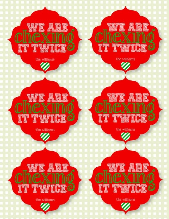 Christmas Party PRINTABLE 'We Are Chexing It Twice' Neighbor Tag from Love The Day Il_570xn