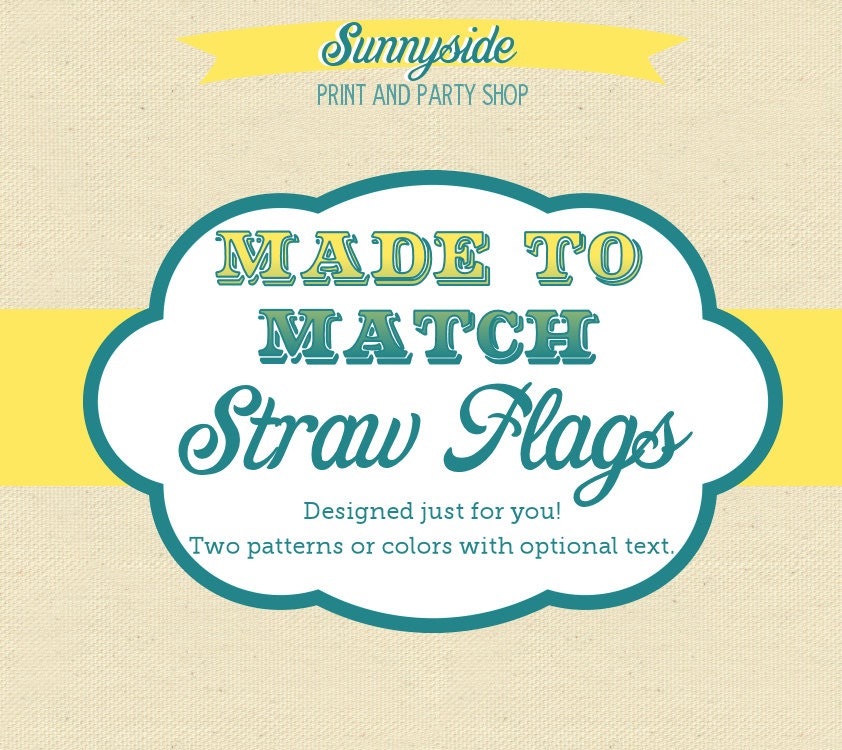 Drink / Straw Flags - Made to Match Party Printable Il_570xn