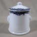 Antique SHENANGO CHINA Shaving Mug with Cover - Cobalt blue trim, white stoneware - Indian chief handles