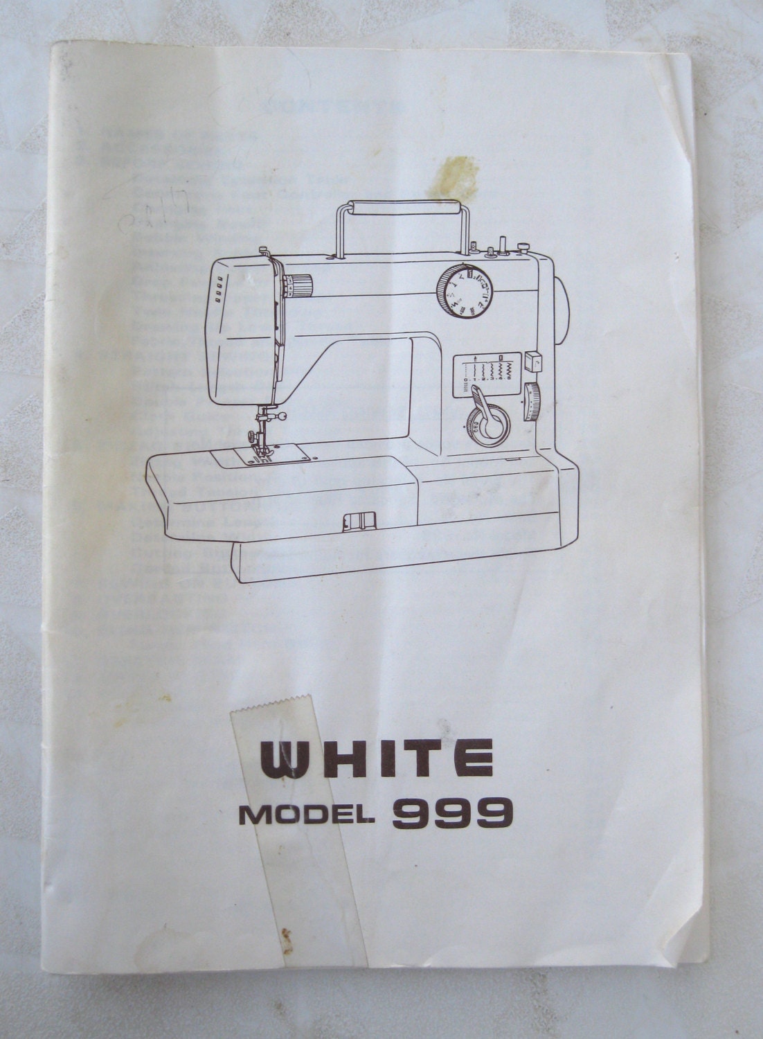 White 999 Sewing Machine Manual 42 pgs Includes by QuiltCitySue
