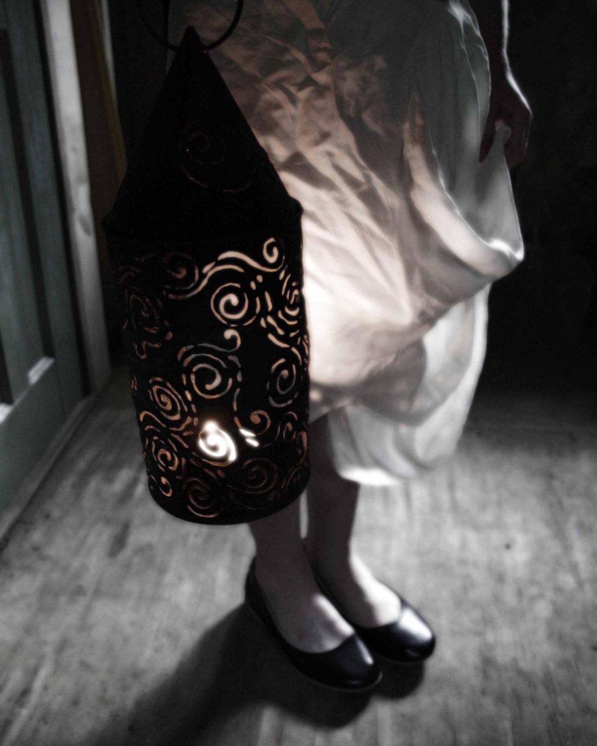 Girl with Candlelit Tin Lantern -  8 x 10" - Fine Art Photo - BrookeRyanPhoto