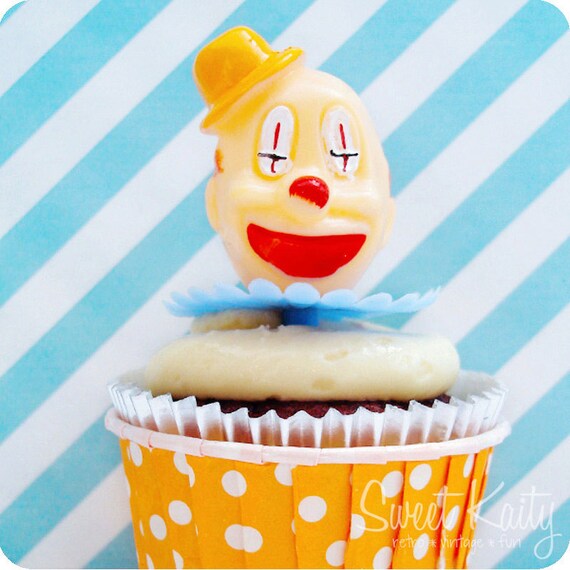 12 Large Circus Clown Cupcake Toppers - Circus Birthday Party Il_570xn