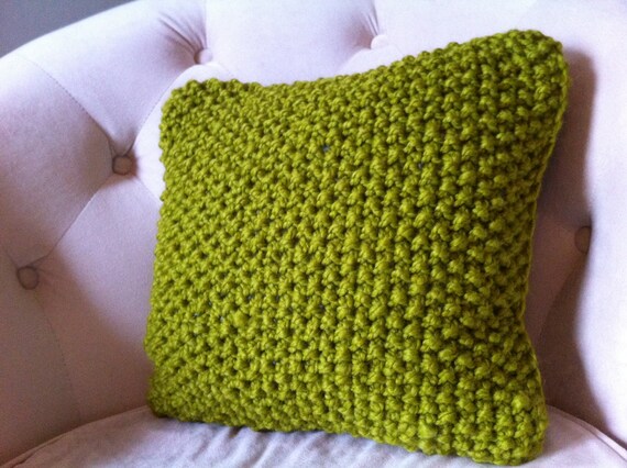Knitted Pillow / Decorative Pillow Cover by danielastange on Etsy