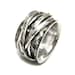 925 Sterling Silver Hammered Thumb Ring , Free moving 4 twisted silver rings on Handmade Spinner ring , fine polished , oxodised finish