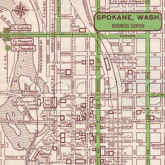 Street map Spokane Washington pdf