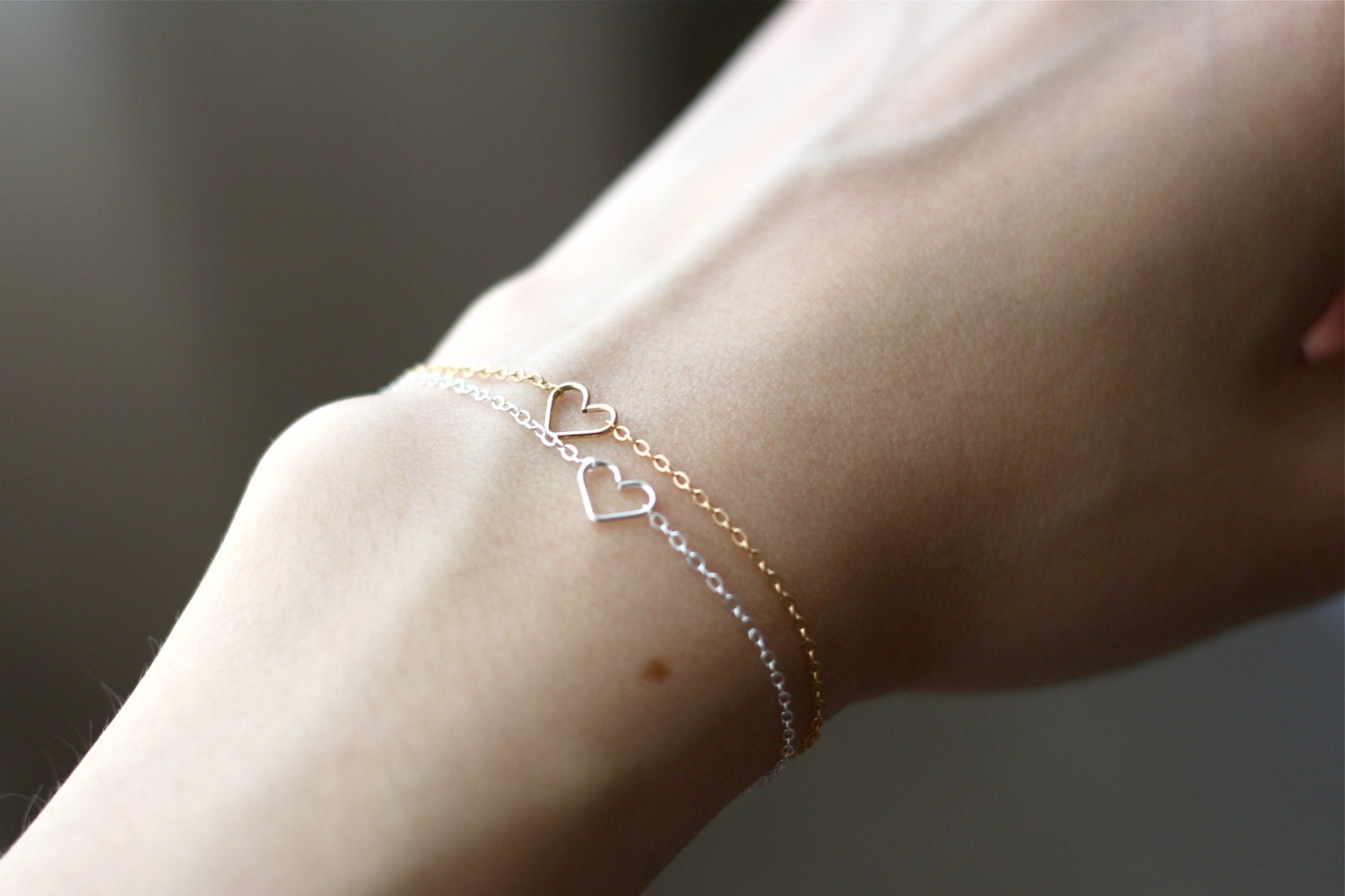 heart bracelet - gold or silver - fancy lemon petite jewellery