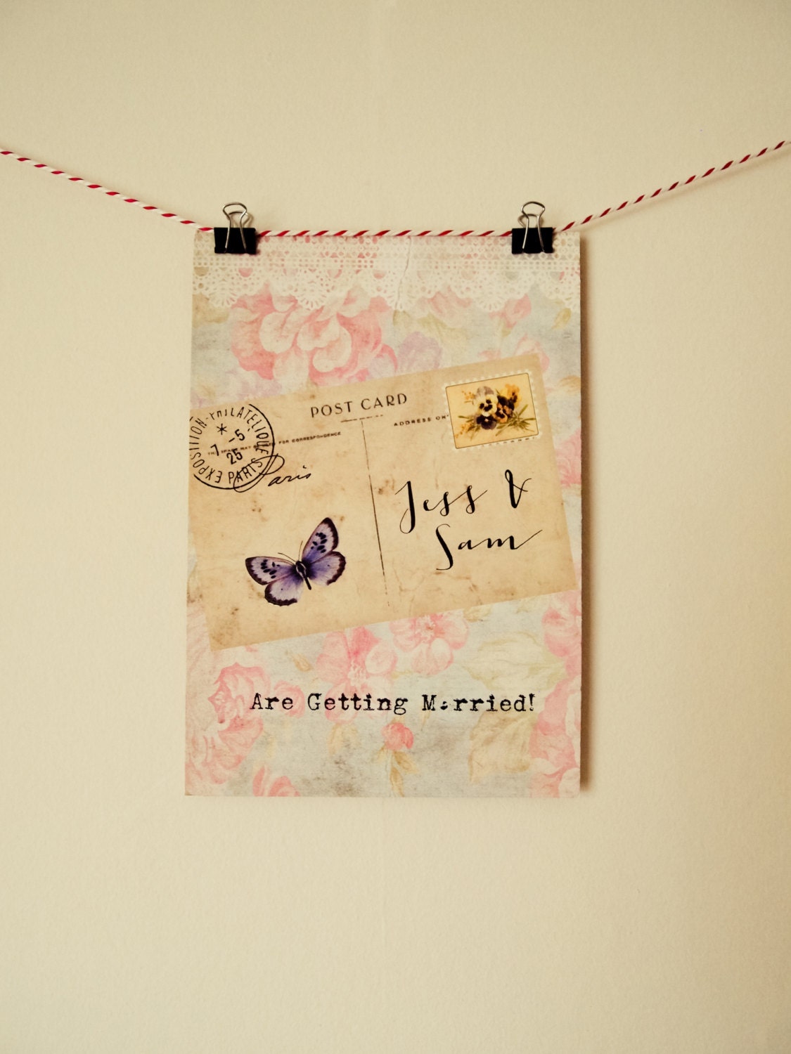 Rustic, Lace, Floral, Butterfly, DIY Printable Wedding Invitation and RSVP Il_570xn