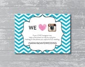 Custom Chevron Modern Instagram Hashtag Sign DIY Wedding Poster Printable