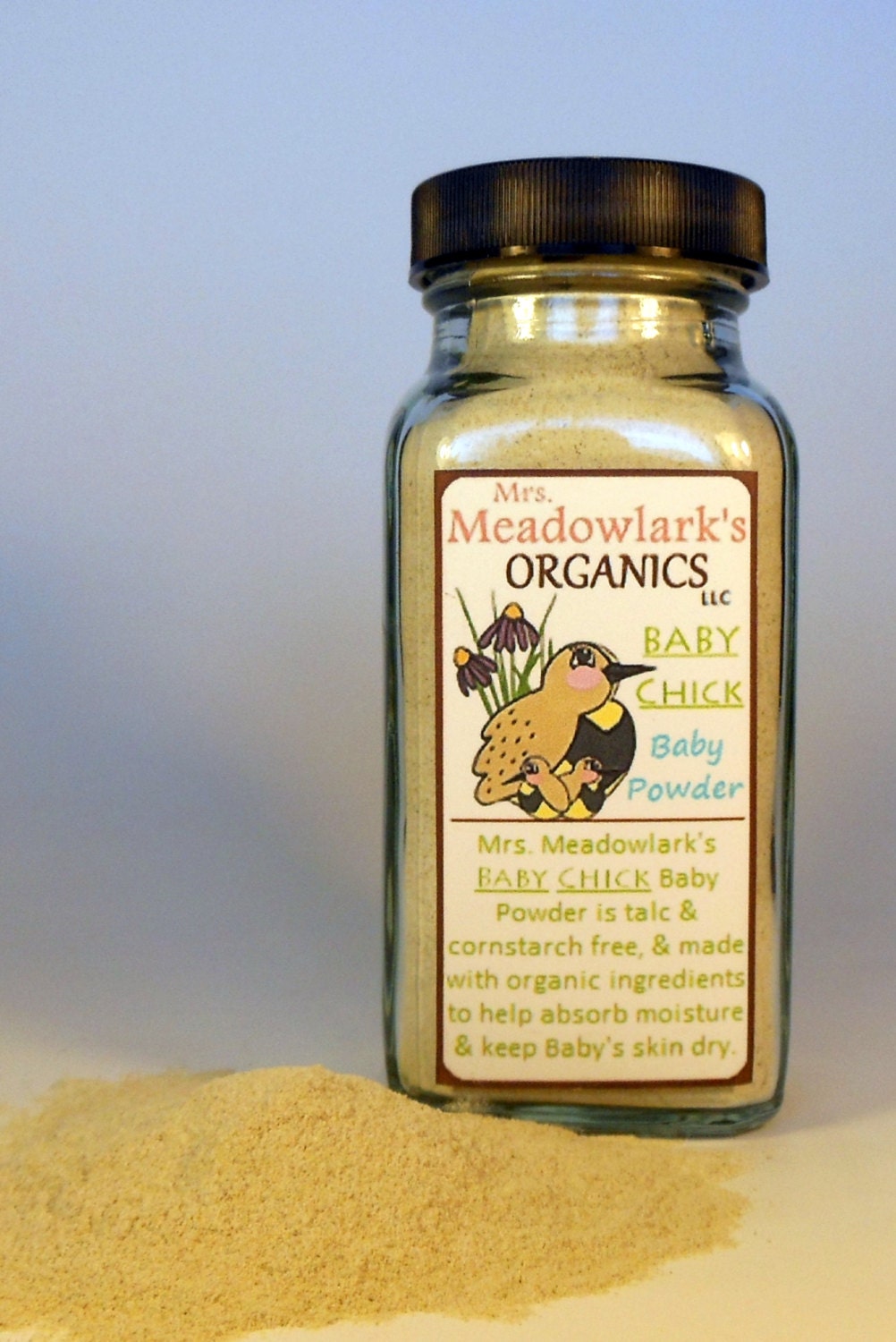 Organic cornstarch baby powder, hair skin and nails