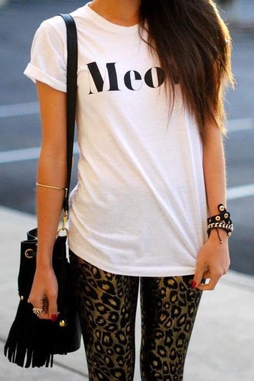 Meow White Crew Neck T-shirt and Tank Top. Small to X-Large.