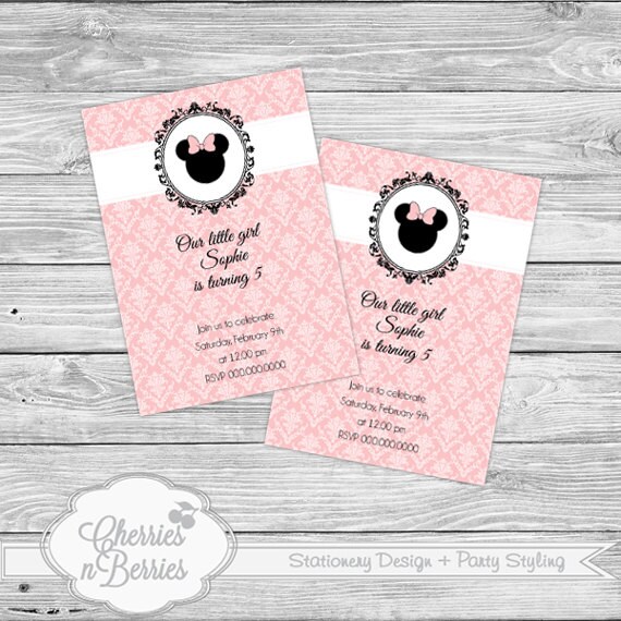 Vintage Minnie Mouse Printable Invitation Il_570xn