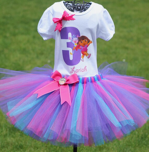 Dora Birthday Outfit FAST SHIPPING Birthday by TwistinTwirlinTutus