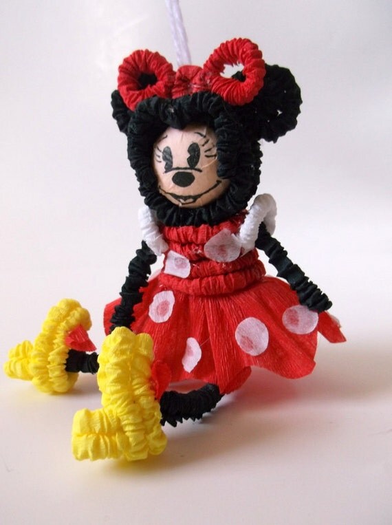 Handmade mini pinata doll Minnie Mouse by IThriftThereforeIAM