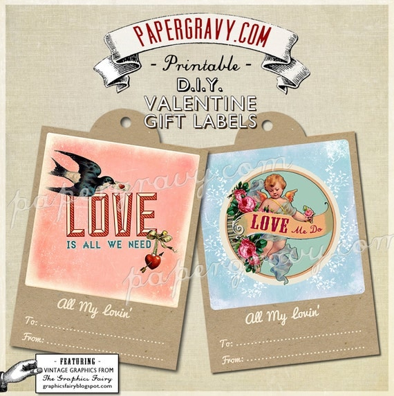 INSTANT DOWNLOAD Beatles Printable Gift Tag Labels Il_570xn