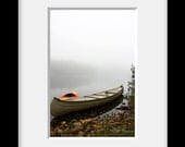 Canoe Kayak, Namur, Quebec, Canada - Morning Mist - Fine Art Photograph - Cottage, Cabin Decor - Also as iPhone case 4, 4s, 5, 5s - HPaquinPhotography