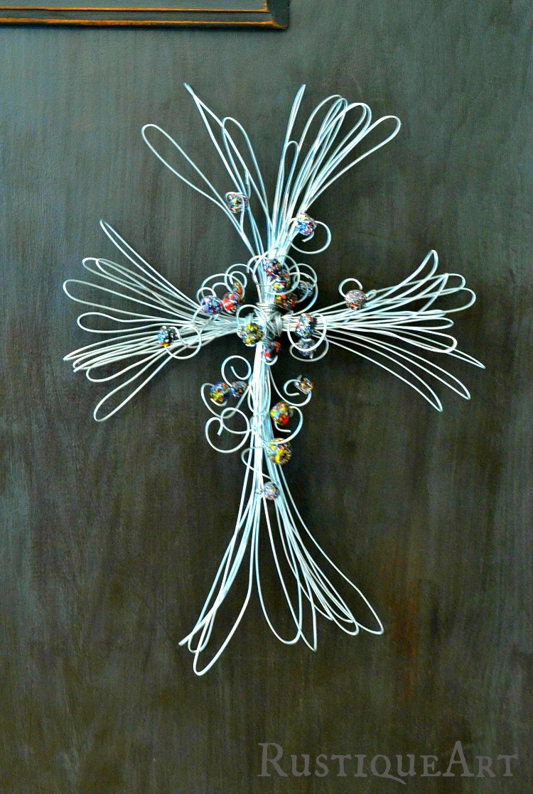 Large Galvanized Wire Cross
