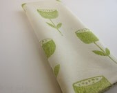 Esme in Limeade Tea Towel - Cream