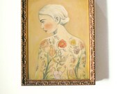 Original Painting : Tattooed Lady, Flora
