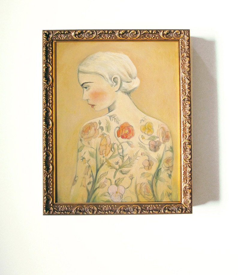 Original Painting : Tattooed Lady, Flora