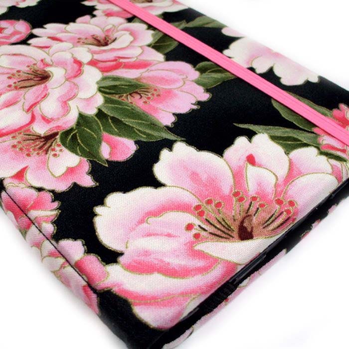 Kindle Cover, fits kindle keyboard, pretty pink and black kindle 3 cover, Pink Blossoms