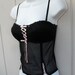 Vtge Black Embroidered Stretch mesh Lace Bustier Corset in size Med 38B