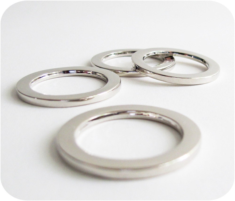 1 Inch Diameter Nickel Round Rings - Four Rings