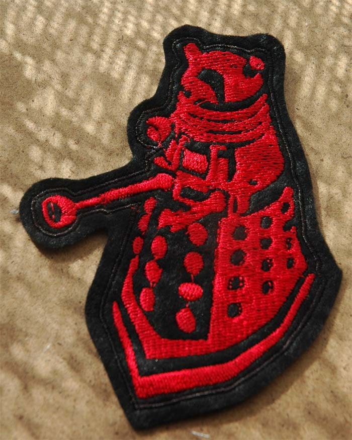 Red and Black Dalek Felt Patch Doctor Who Cosplay