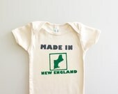 Made in New England (3-6 mo) screen printed one piece for baby