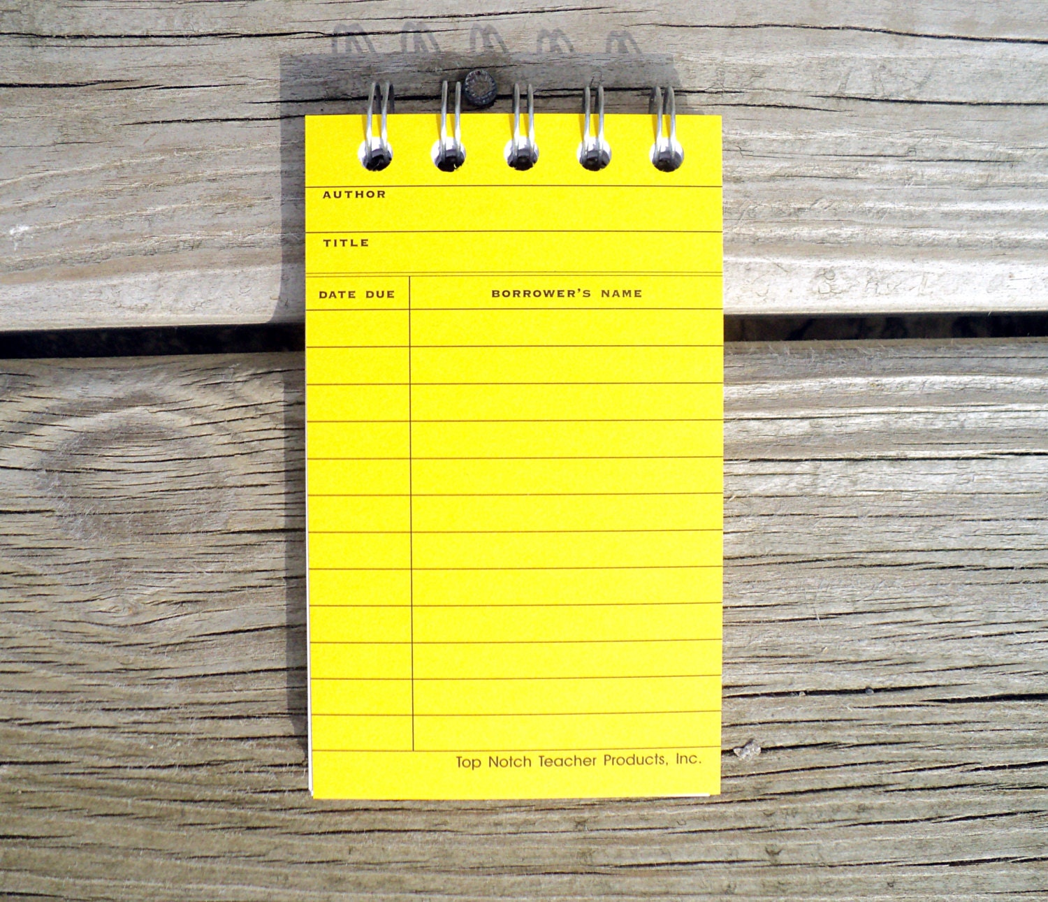 Neon Yellow Library Card Notebook -- Reader Gift, Writer Gift