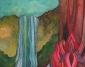 Waterfall Watercolor by Megan Noel