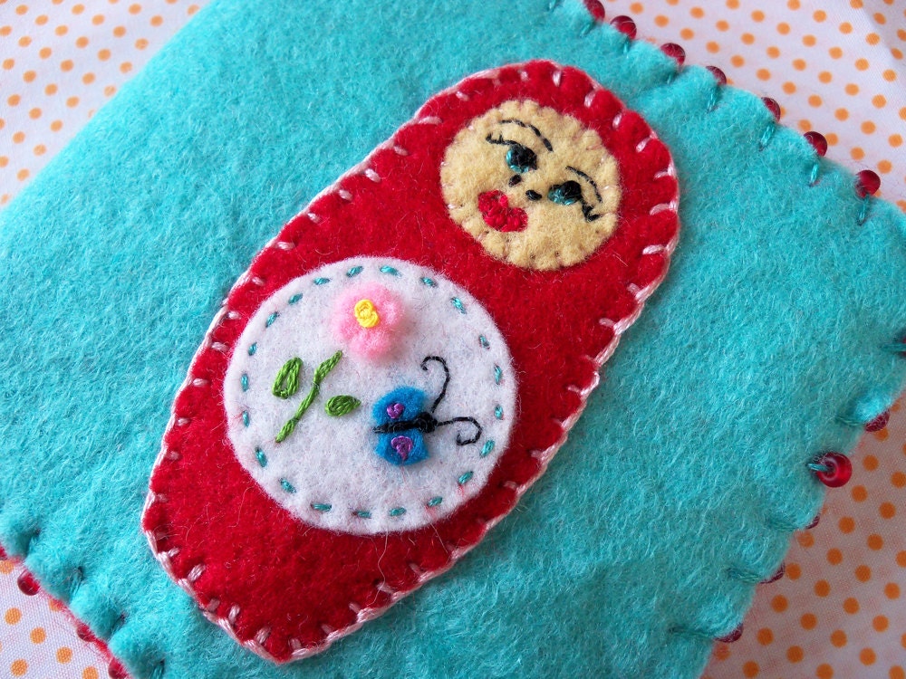 Matryoshka Russian Nesting Doll Felt Needle Book