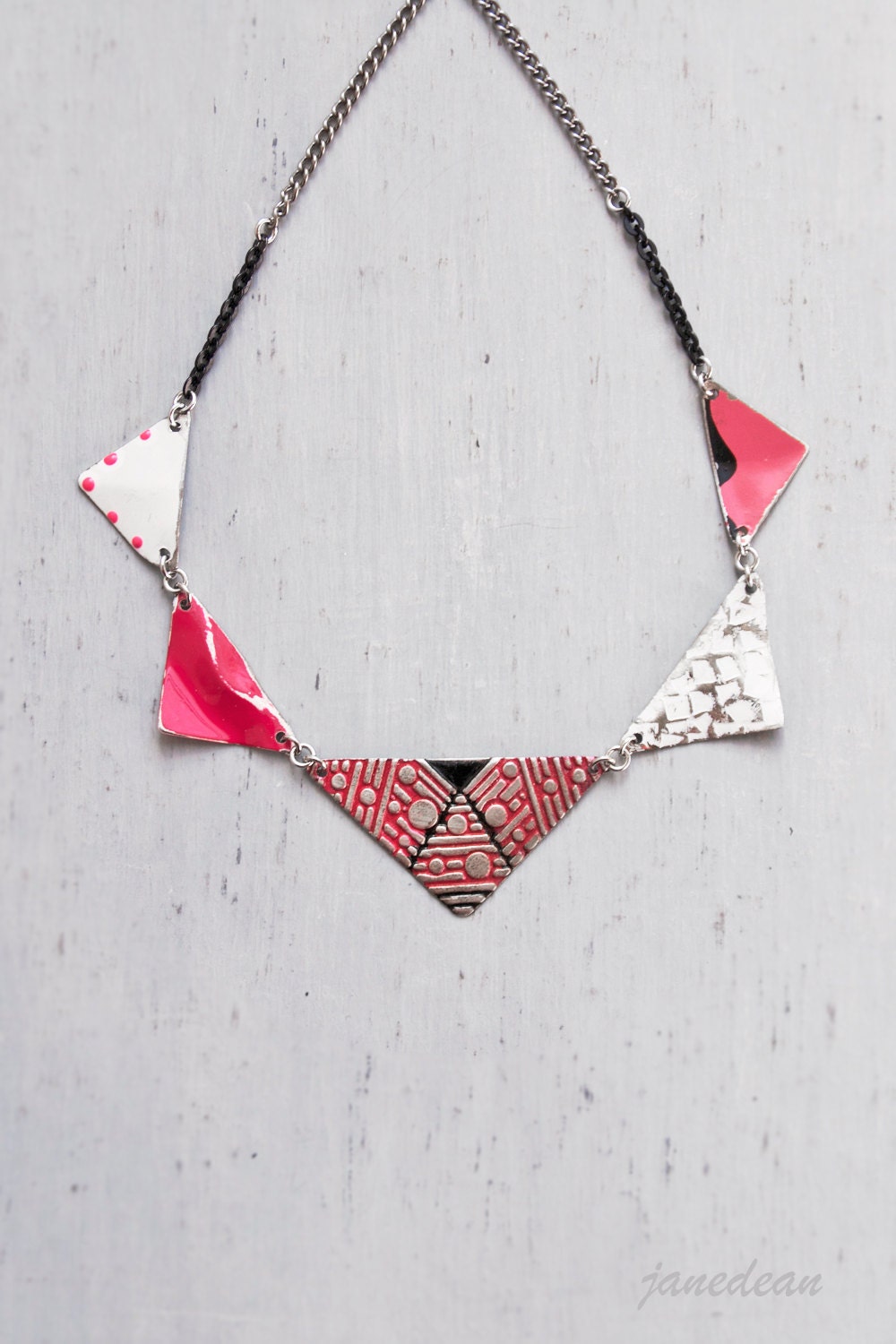 Triangle Garland Necklace - recycled salvaged metal