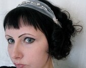 ready to ship - tulle tiara - repurposed vintage rhinestone - white - vintage inspired - delicate headband - wedding veil