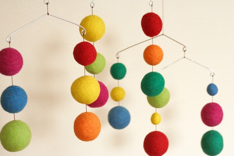 Alphabet Soup - Eco Friendly - Natural - Felted Wool - Jumbo Baby Mobile