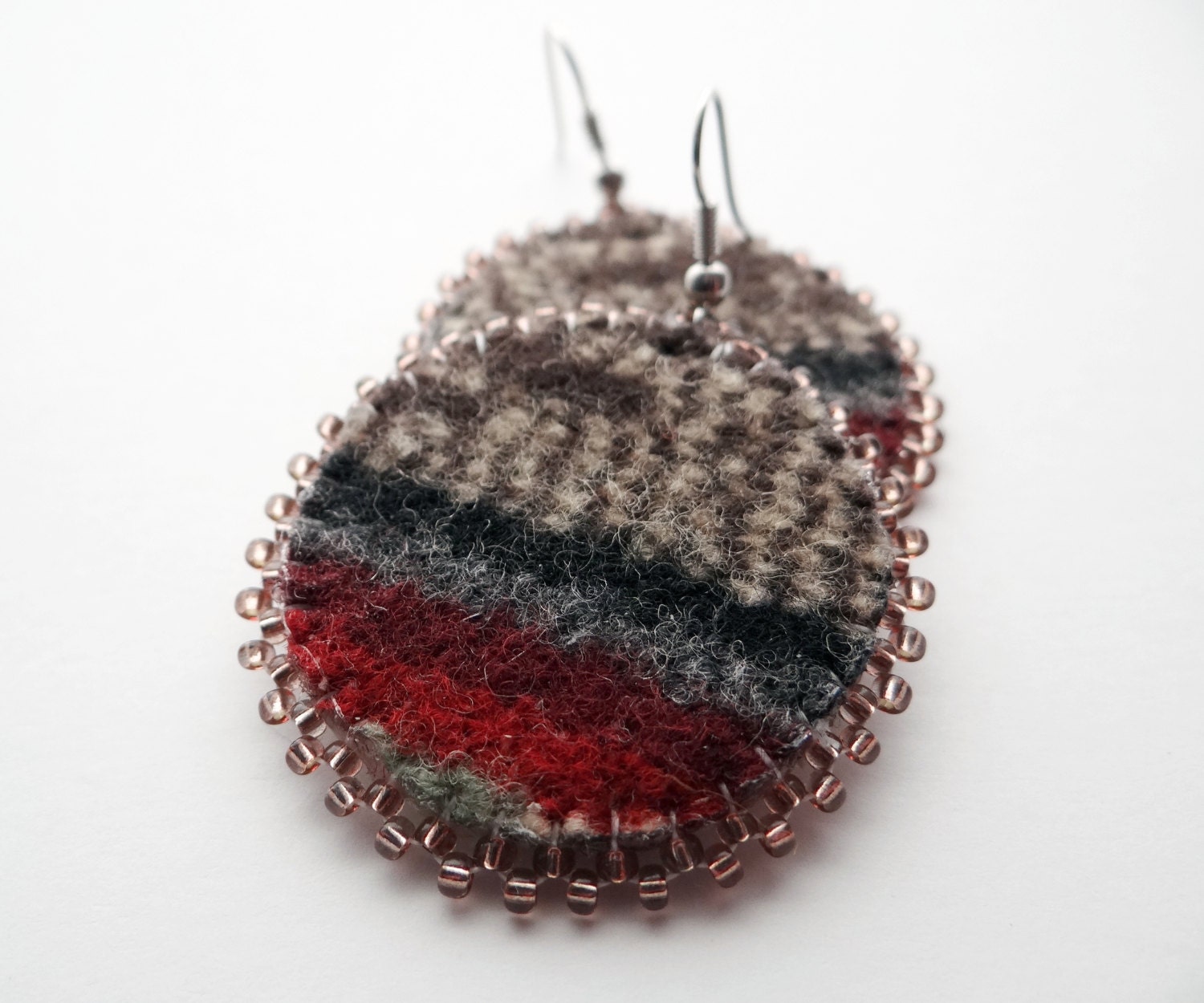 Pendleton Wool Beaded Earrings