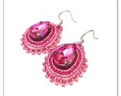 Sparkly Pink Beaded Earrings