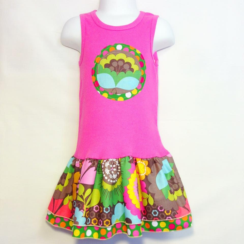 Girl's Gabbie Floral Tank Dress in Pink.