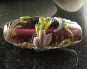 Fern Berry blossoms lampwork focal bead
