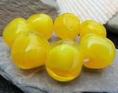 Juicy Lemon lampwork nugget bead set (7)