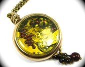 Steampunk GeNuInE BeEtLe Necklace with MOVING Parts KAFKA CLOCK One of a Kind Work of Art Only from Nouveau Motley