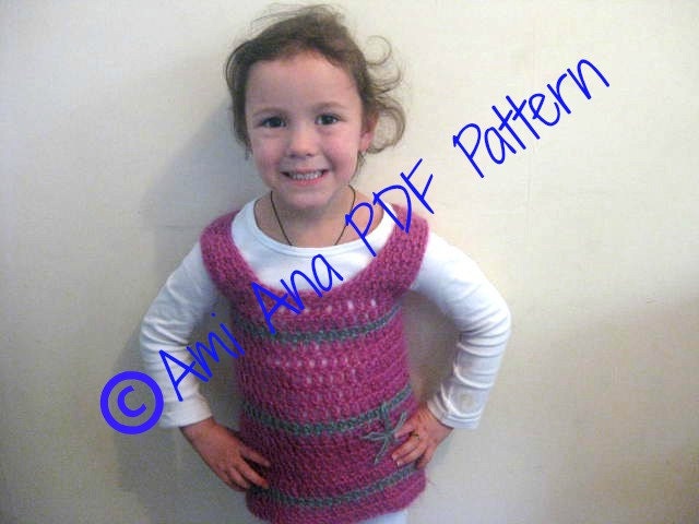 PDF PATTERN ONLY Baby Girl/Toddler Crochet Tunic Overdress or Tank Top